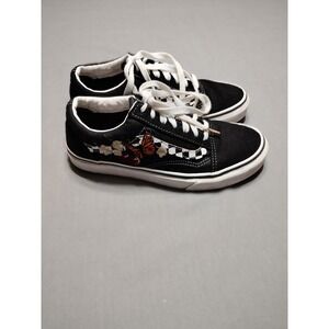 VANS Embroidered Butterfly Cherry Daisy Checkered Low Top Sneakers M6/WM 7.5 Art